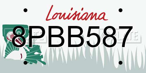 8PBB587 Louisiana License Plate