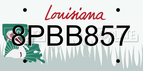 8PBB857 Louisiana License Plate