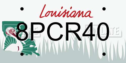 8PCR40 Louisiana License Plate