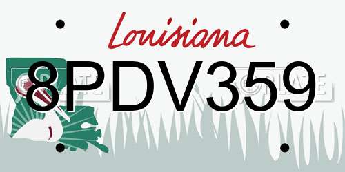 8PDV359 Louisiana License Plate