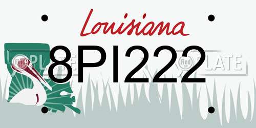 8PI222 Louisiana License Plate