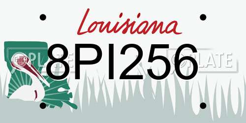 8PI256 Louisiana License Plate