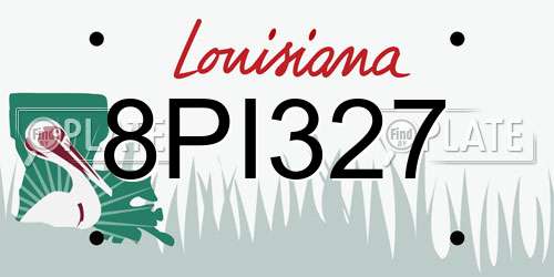 8PI327 Louisiana License Plate