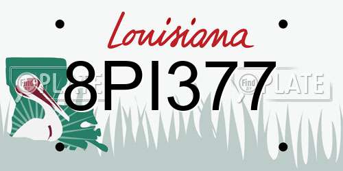8PI377 Louisiana License Plate