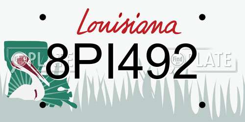 8PI492 Louisiana License Plate