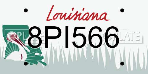 8PI566 Louisiana License Plate