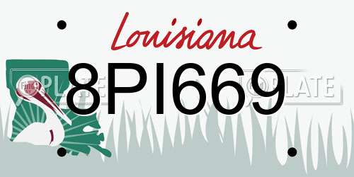8PI669 Louisiana License Plate