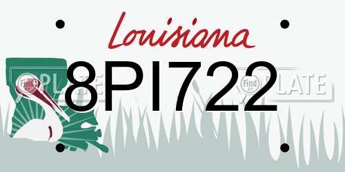 8PI722 Louisiana License Plate
