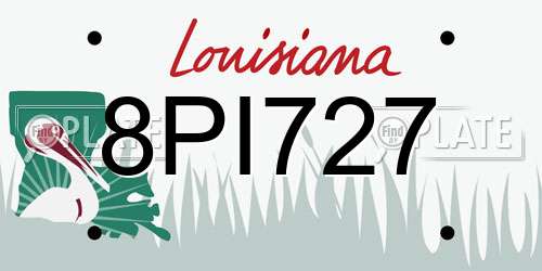 8PI727 Louisiana License Plate