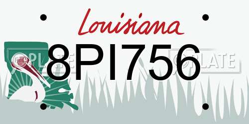 8PI756 Louisiana License Plate