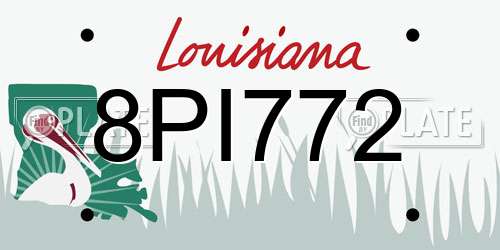 8PI772 Louisiana License Plate