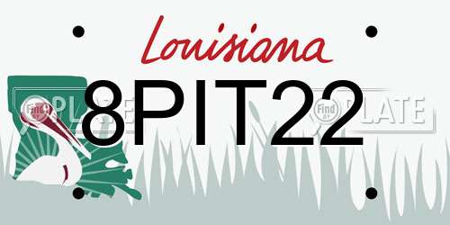 8PIT22 Louisiana License Plate