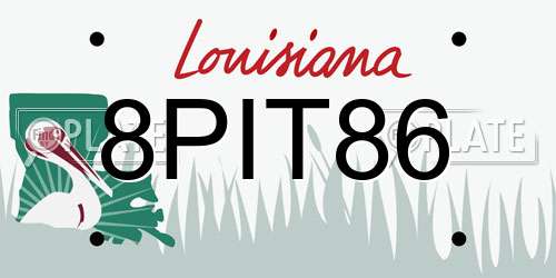 8PIT86 Louisiana License Plate