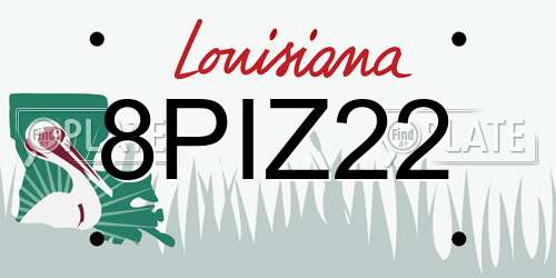 8PIZ22 Louisiana License Plate