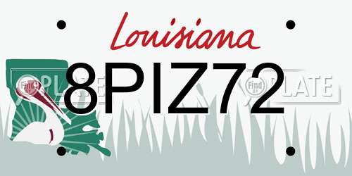 8PIZ72 Louisiana License Plate