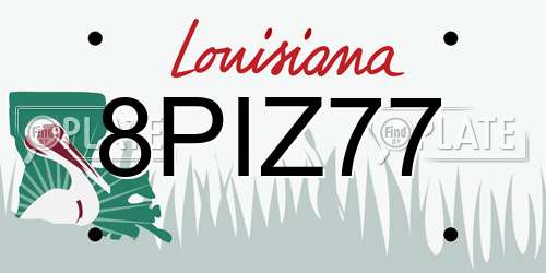 8PIZ77 Louisiana License Plate