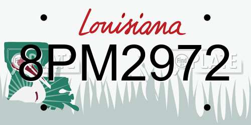 8PM2972 Louisiana License Plate