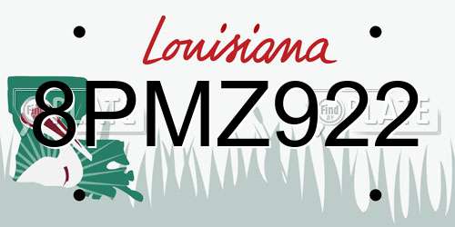 8PMZ922 Louisiana License Plate