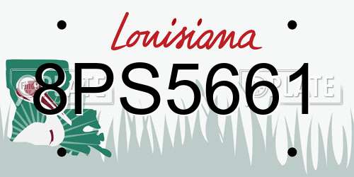 8PS5661 Louisiana License Plate