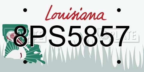 8PS5857 Louisiana License Plate