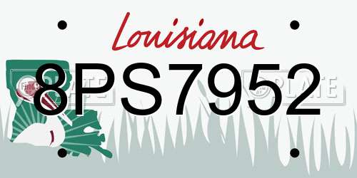8PS7952 Louisiana License Plate