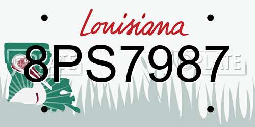 8PS7987 Louisiana License Plate