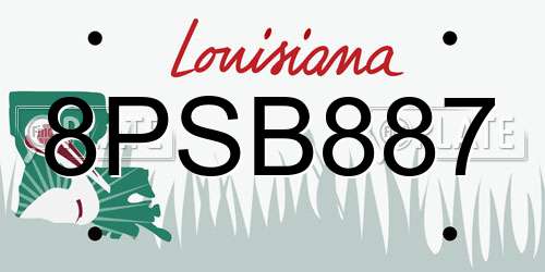 8PSB887 Louisiana License Plate