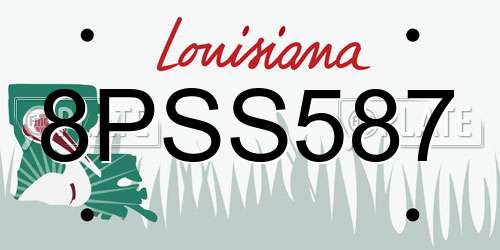 8PSS587 Louisiana License Plate