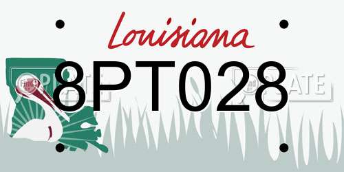 8PT028 Louisiana License Plate