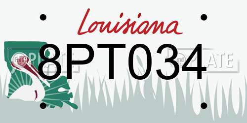8PT034 Louisiana License Plate