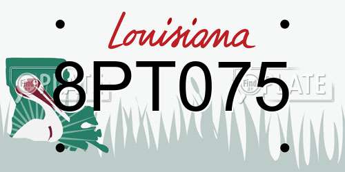 8PT075 Louisiana License Plate