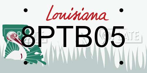8PTB05 Louisiana License Plate