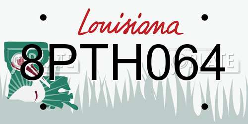 8PTH064 Louisiana License Plate