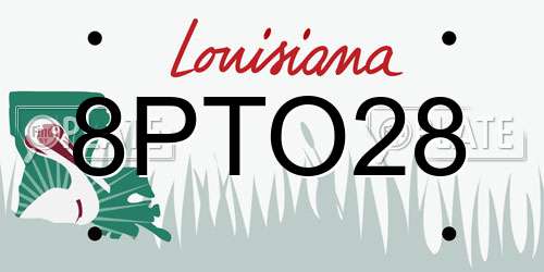 8PTO28 Louisiana License Plate
