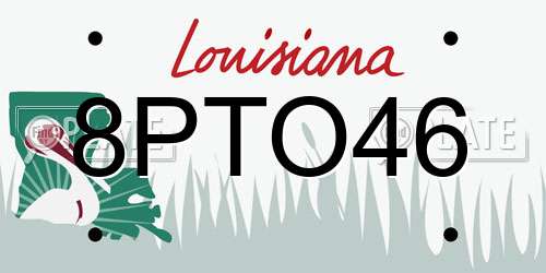 8PTO46 Louisiana License Plate
