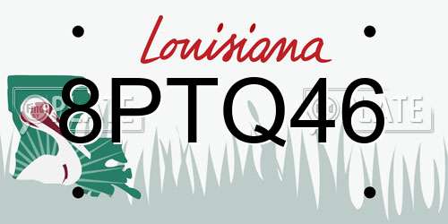 8PTQ46 Louisiana License Plate