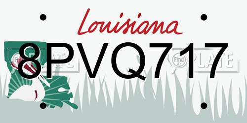 8PVQ717 Louisiana License Plate