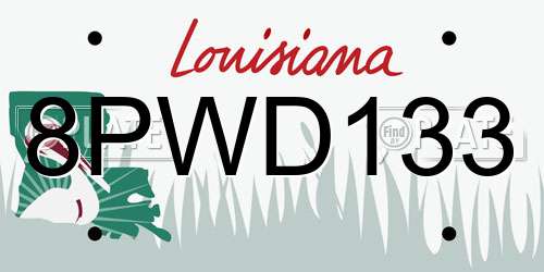 8PWD133 Louisiana License Plate