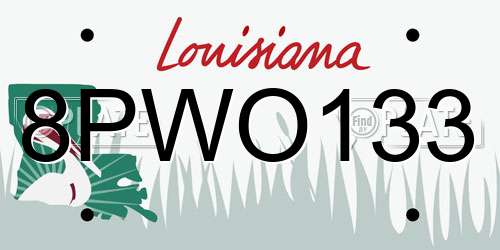 8PWO133 Louisiana License Plate