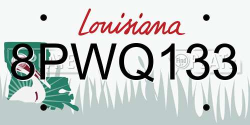 8PWQ133 Louisiana License Plate