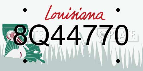 8Q44770 Louisiana License Plate
