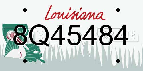 8Q45484 Louisiana License Plate