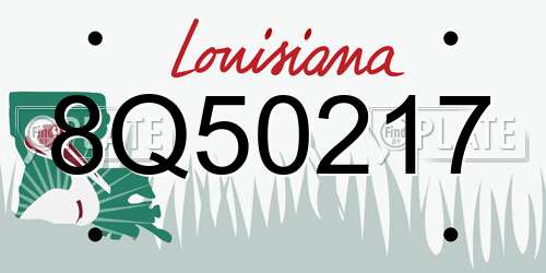 8Q50217 Louisiana License Plate