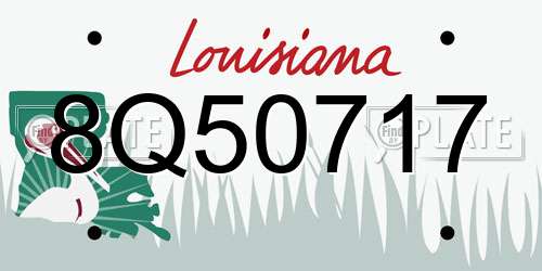 8Q50717 Louisiana License Plate