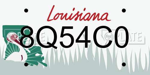 8Q54C0 Louisiana License Plate