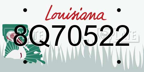 8Q70522 Louisiana License Plate