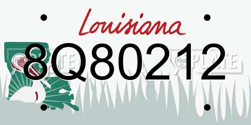 8Q80212 Louisiana License Plate