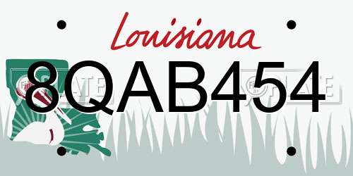 8QAB454 Louisiana License Plate