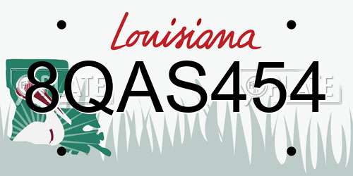 8QAS454 Louisiana License Plate