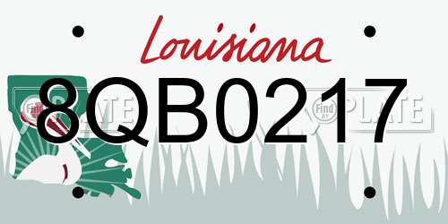 8QB0217 Louisiana License Plate